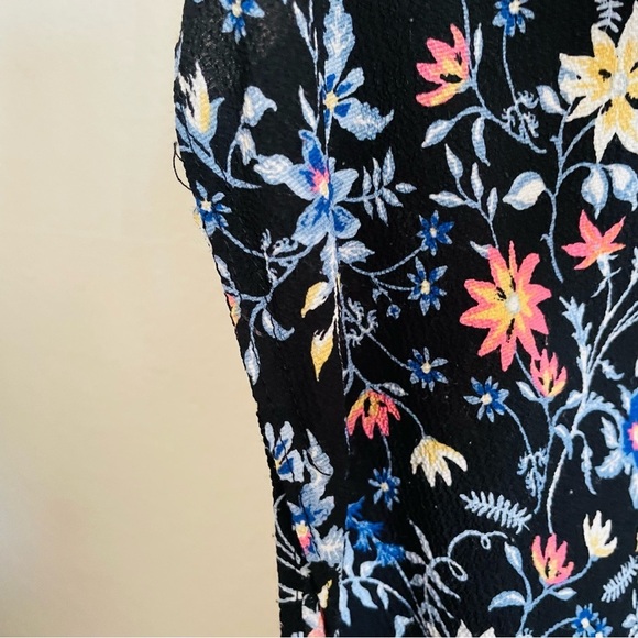 Woman’s Floral Kimono Cardigan one size dark ditzy floral summer beach cover - Picture 9 of 9